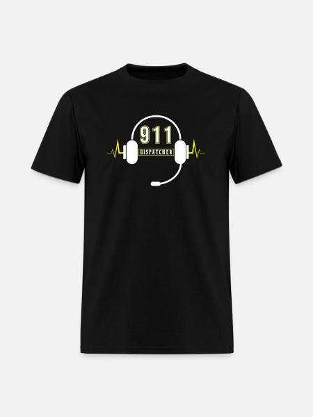 911 Dispatcher Heartbeat - Men's T-Shirt - black