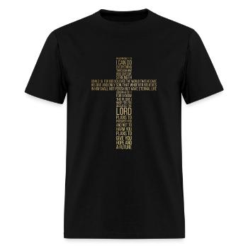 Christian Religious Cross Of Inspiration - Men's T-Shirt - black - Front - Jose (178cm)