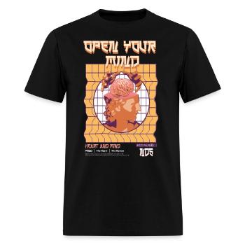 OPEN YOUR MIND - Men's T-Shirt - black - Front - Jose (178cm)