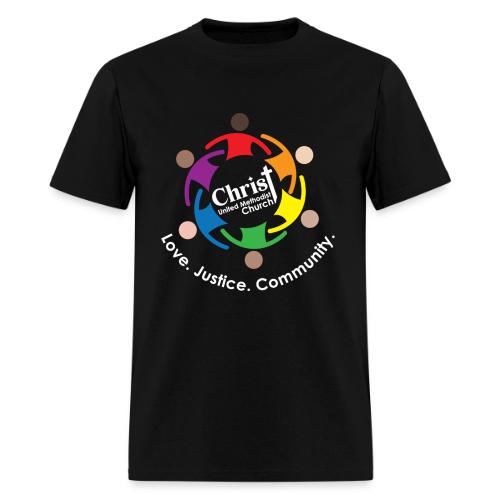 Christ United Methodist Church Logo Hug and Values - Men's T-Shirt