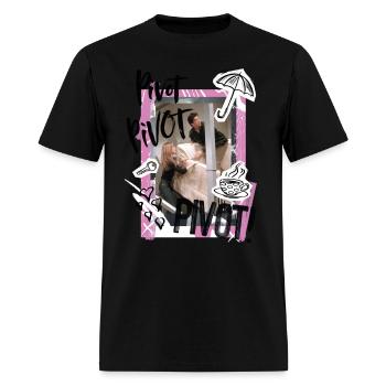 Friends PIVOT! Rachel, Ross and Chandler - Men's T-Shirt - black - Front - Jose (178cm)