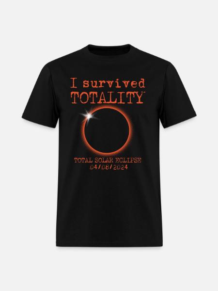 Total Solar Eclipse USA 2024 I Survived Totality - Men's T-Shirt - black
