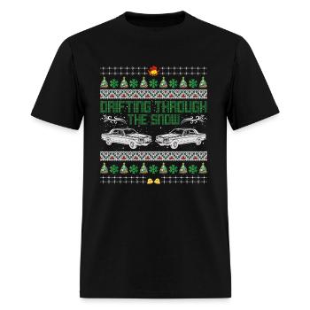 Dériver dans la neige - T-shirt Homme - noir - Devant - Jose (178cm)