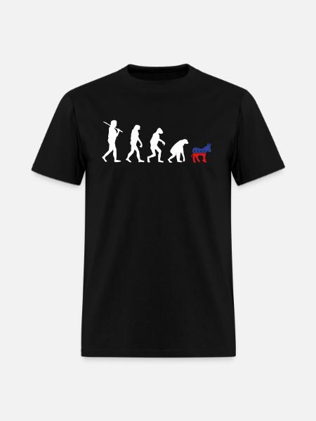 Evolution Backwards Democrats election campaign - Men's T-Shirt - black