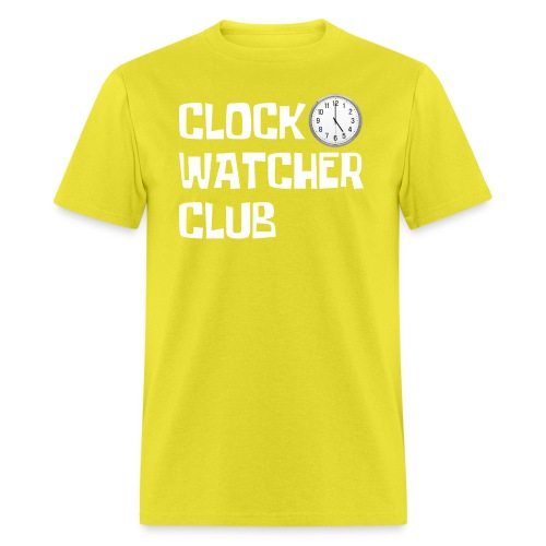 CLOCK WATCHER CLUB (White on Black) - Men's T-Shirt