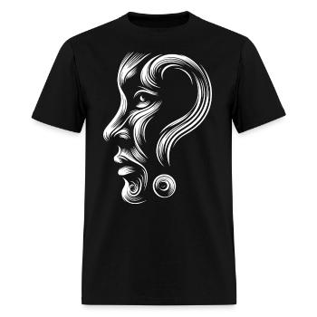 Question mark with a face design - Men's T-Shirt - black - Front - Jose (178cm)