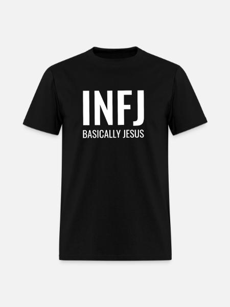 infj - basically jesus - Men's T-Shirt - black