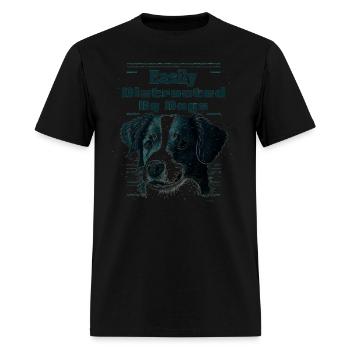 Easily Distracted By Dogs - Men's T-Shirt - black - Front - Jose (178cm)