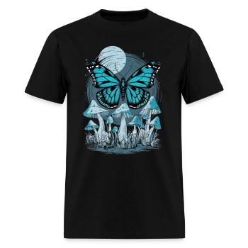 Mystic Butterfly Mushrooms - Men's T-Shirt - black - Front - Jose (178cm)