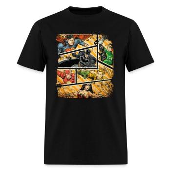 Panneaux de bandes dessinées Justice League - T-shirt Homme - noir - Devant - Jose (178cm)
