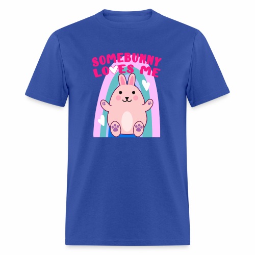 Easter Bunny Rabbit Rainbow Hearts Kawaii Anime LG - Men's T-Shirt