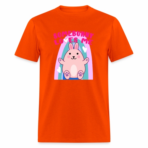 Easter Bunny Rabbit Rainbow Hearts Kawaii Anime LG - Men's T-Shirt