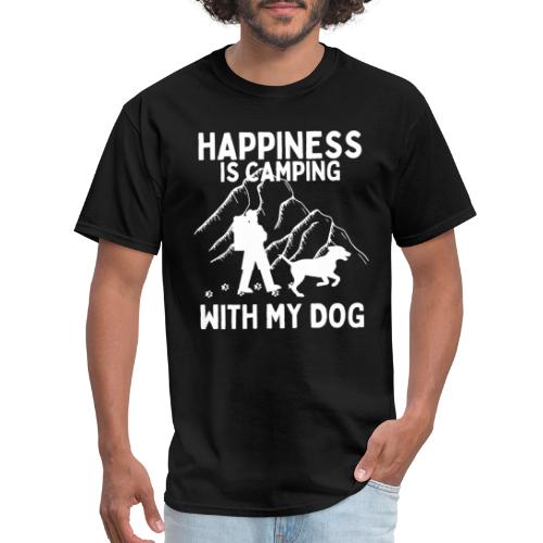 Happiness Is Camping With My Dog Funny Camping Dog - Men's T-Shirt