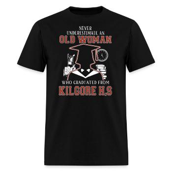 never underestimate an old woman who graduated fro - Men's T-Shirt - black - Front - Jose (178cm)