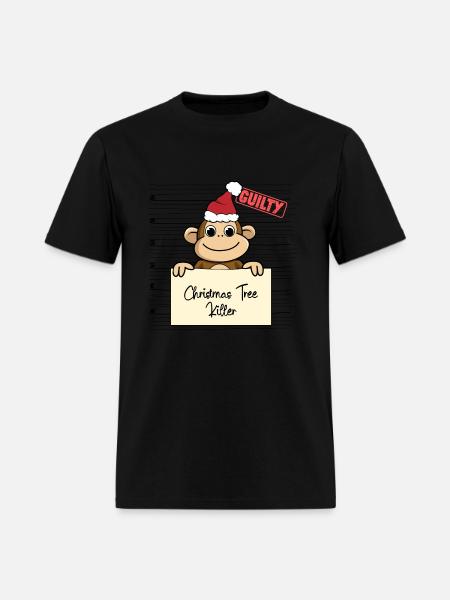 Monkey christmas funny prison - Men's T-Shirt - black