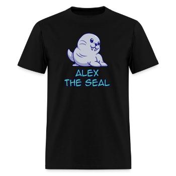 Alex The Seal - Men's T-Shirt - black - Front - Jose (178cm)