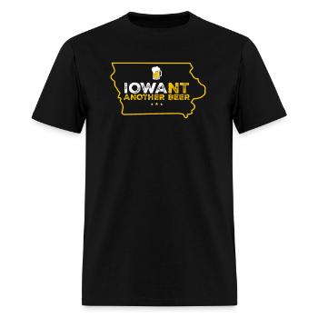 Funny Iowa Beer Shirt - Distressed Iowa Map - Men's T-Shirt - black - Front - Jose (178cm)