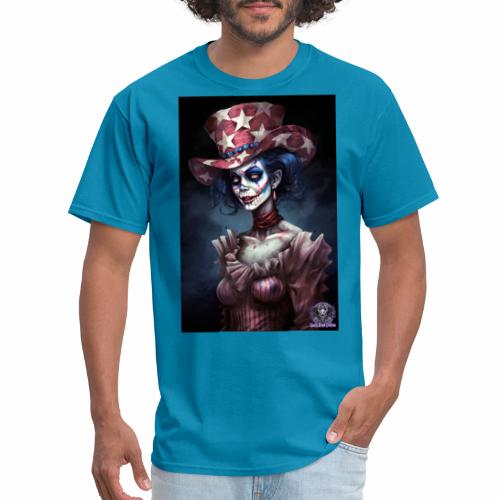 Patriotic Undead Zombie Caricature Girl #17A - Men's T-Shirt