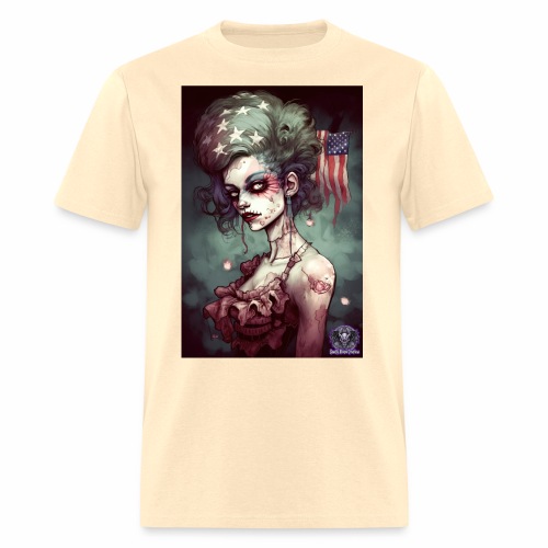 Patriotic Undead Zombie Caricature Girl #18 - Men's T-Shirt
