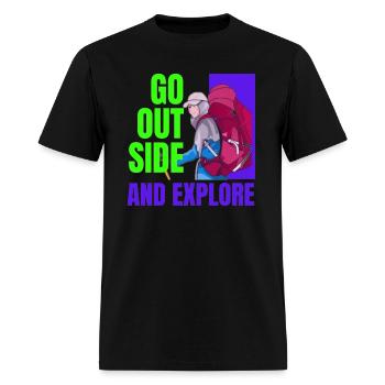 go out side mountains adventure - Men's T-Shirt - black - Front - Jose (178cm)