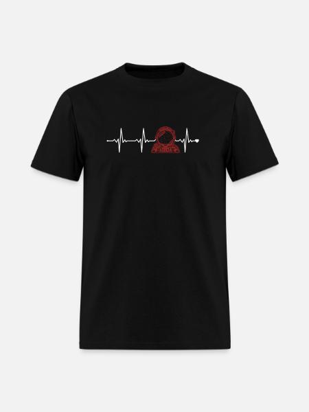 Astronaut Heartbeat Astronautical Spacecraft - Men's T-Shirt - black