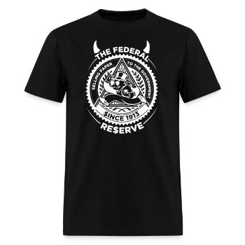The FED Federal Reserve Bank Funny Conspiracy Theo - Men's T-Shirt - black - Front - Jose (178cm)