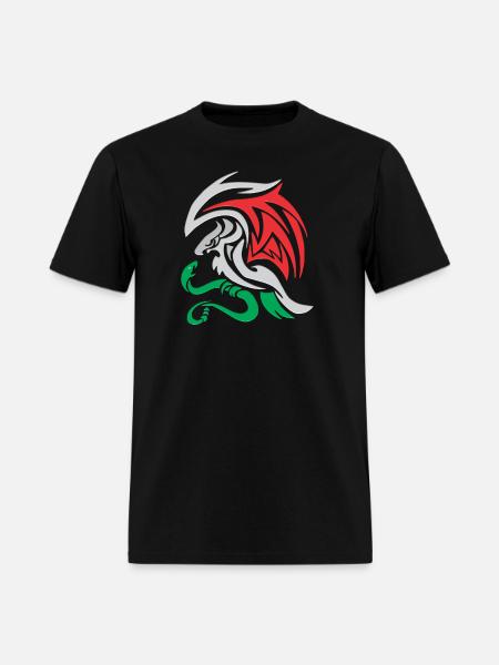 Mexican Emblem Eagle and Snake - Men's T-Shirt - black