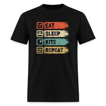 Kiteboard Kitesurf Design Eat Sleep Kite - Men's T-Shirt - black - Front - Jose (178cm)