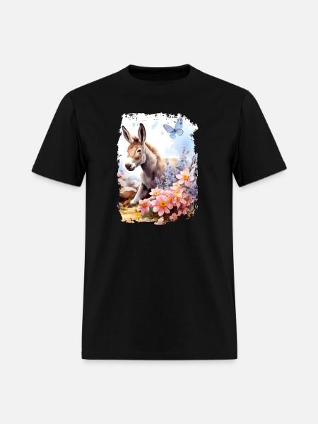 Mule Flower Butterfly - Men's T-Shirt - black
