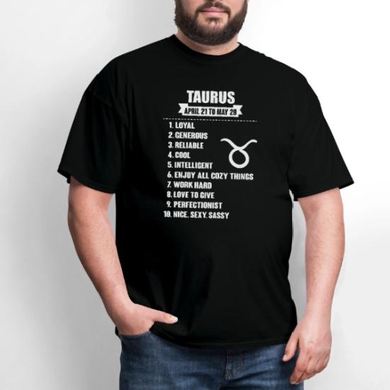 Funny Zodiac Taurus Men's T-Shirt - Cotton Short Sleeve Graphic Tee For Summer, Casual Wear