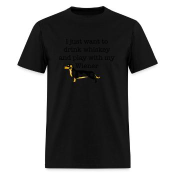 Whiskey and wiener - Men's T-Shirt - black - Front - Jose (178cm)