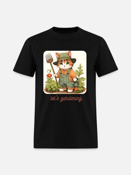 Cat Gardening - Men's T-Shirt - black