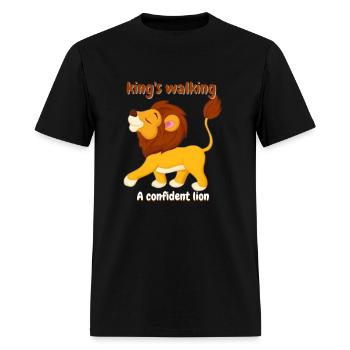 A confident lion - Men's T-Shirt - black - Front - Jose (178cm)