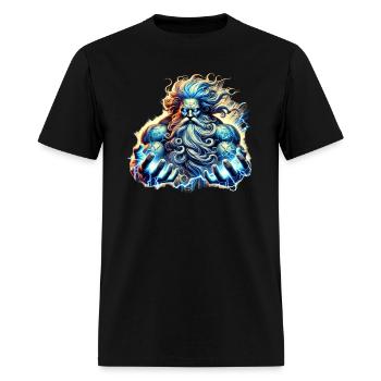 The Greek God Zeus with Lightning - Men's T-Shirt - black - Front - Jose (178cm)