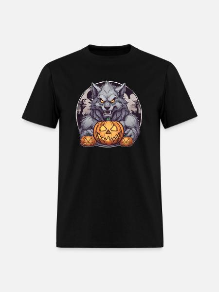 Halloween Werewolf Pumpkin - Men's T-Shirt - black