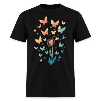 Dandelion Butterfly - Men's T-Shirt - black - Front - Jose (178cm)
