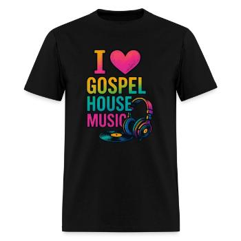 I Love Gospel House Music - Men's T-Shirt - black - Front - Jose (178cm)