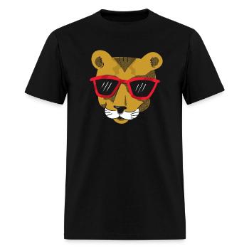 Cool Cougar portant des lunettes de soleil - T-shirt Homme - noir - Devant - Jose (178cm)