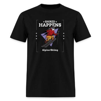 Shred Happens Alpine Skiing Shirt Design - Men's T-Shirt - black - Front - Jose (178cm)