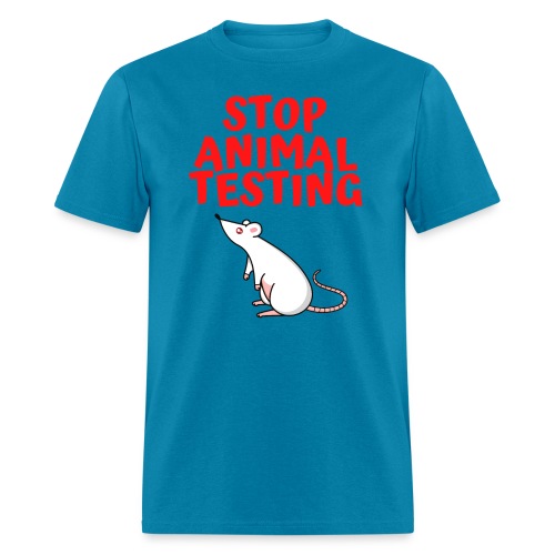 Stop Animal Testing - Defenseless White Mouse - Men's T-Shirt