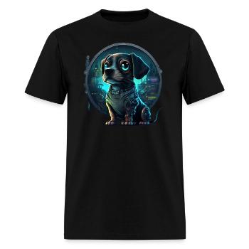 Cyberpunk Puppy - Men's T-Shirt - black - Front - Jose (178cm)