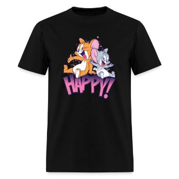 Tom and Jerry Happy - Men's T-Shirt - black - Front - Jose (178cm)