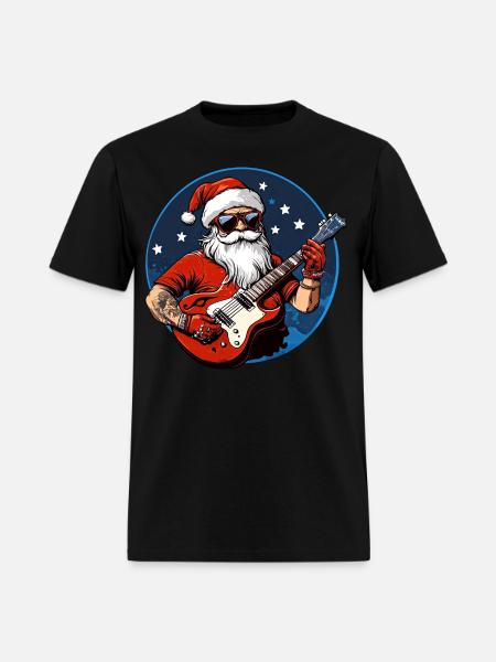 Christmas guitarist / Rockmusic Christmas - Men's T-Shirt - black