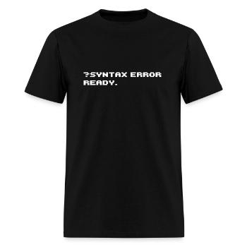 SYNTAX ERROR 8 bit retro computer - Men's T-Shirt - black - Front - Jose (178cm)