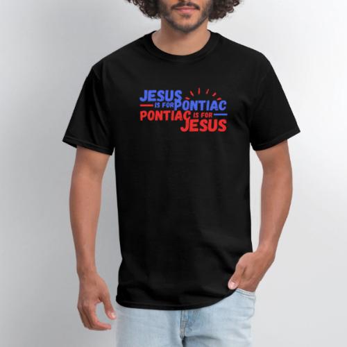 Jesus Is For Pontiac (Blue/Red) - Men's T-Shirt