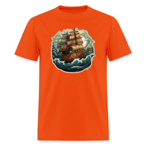 The journey of the Vikings on a stormy ocean - Men's T-Shirt