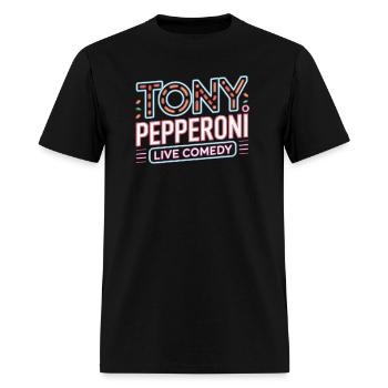 tony pepperoni comedy t shirt - Men's T-Shirt - black - Front - Jose (178cm)