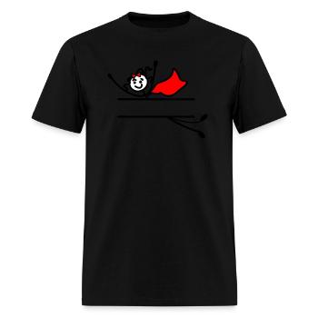 Flying heroine and beam in between - Men's T-Shirt - black - Front - Jose (178cm)