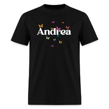 ANDREA - beautiful girl name with cute butterflies - Men's T-Shirt - black - Front - Jose (178cm)