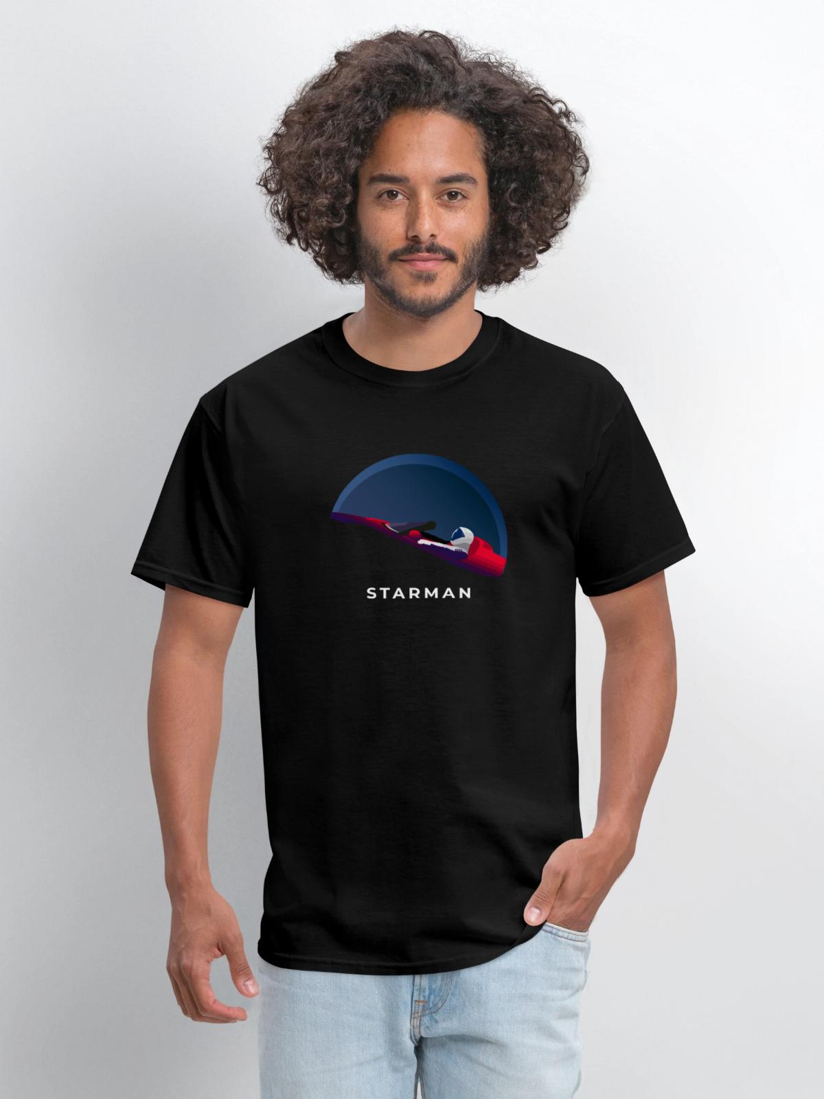 SpaceX Tesla Starman - Men's T-Shirt - black - Front - Jose (178cm)